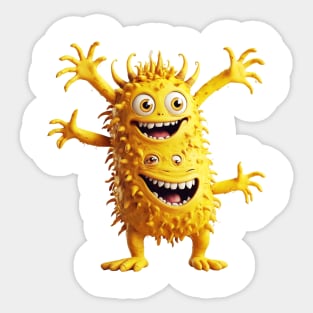 Yellow funny monster Sticker